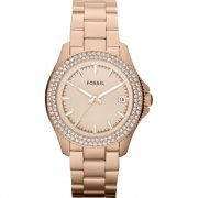Fossil Retro Traveller rose gold dial stainless steel bracelet Ladies watch AM4454