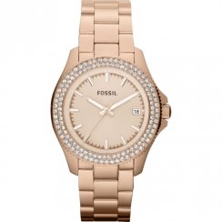 Fossil Retro Traveller rose gold dial stainless steel bracelet Ladies watch AM4454