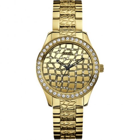Guess Croco gold dial stainless steel bracelet Ladies watch W0236L2