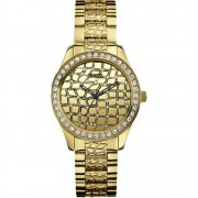 Guess Croco gold dial stainless steel bracelet Ladies watch W0236L2