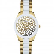 Guess Exotic Animal Print Dial stainless steel bracelet Ladies watch W0344L1