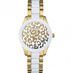 Guess Exotic Animal Print Dial stainless steel bracelet Ladies watch W0344L1