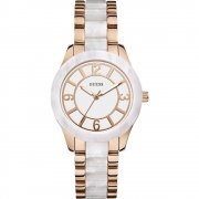 Guess Goddess white dial stainless steel bracelet Ladies watch W0074L2