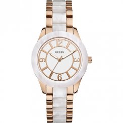 Guess Goddess white dial stainless steel bracelet Ladies watch W0074L2