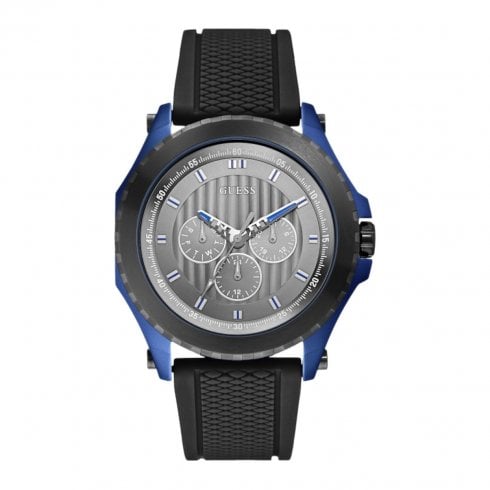 Guess Hipster black dial rubber strap Mens watch W0063G2