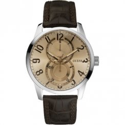 Guess Inner Circle brown dial leather strap Mens watch W95127G2