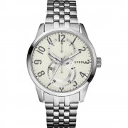 Guess Inner Circle cream dial stainless steel bracelet Mens watch W13100G2