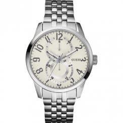 Guess Inner Circle cream dial stainless steel bracelet Mens watch W13100G2