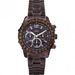 Guess Lady B brown dial chronograph stainless steel bracelet Ladies watch W0016L4