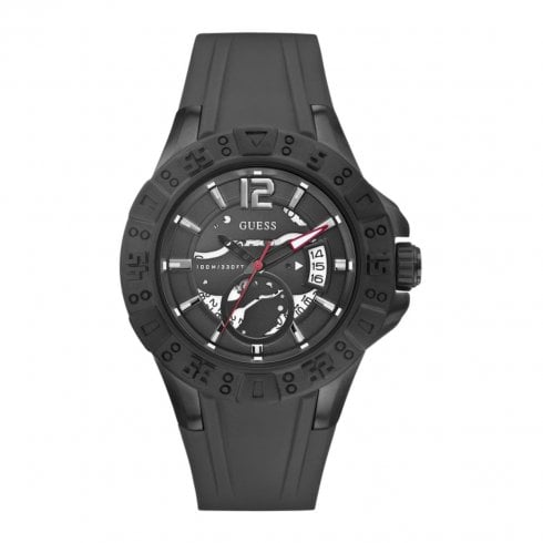 Guess Magnum black dial rubber strap Mens watch W0034G3