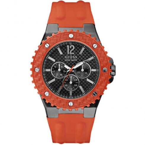 Guess Overdrive black dial resin strap Mens watch W11619G4