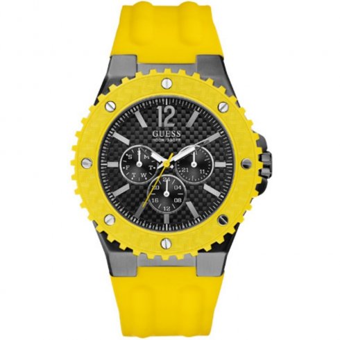 Guess Overdrive black dial resin strap Mens watch W11619G5