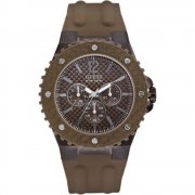 Guess Overdrive brown dial resin strap Mens watch W11619G3