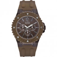 Guess Overdrive brown dial resin strap Mens watch W11619G3