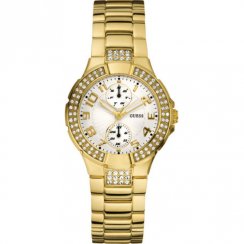 Guess Prism Silver Dial Gold Plated Bracelet Ladies Watch W15072L1