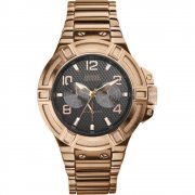 Guess Rigor black dial stainless steel bracelet Mens watch W0218G3