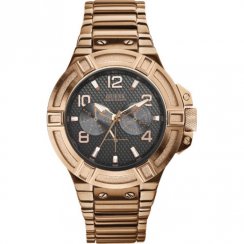 Guess Rigor black dial stainless steel bracelet Mens watch W0218G3