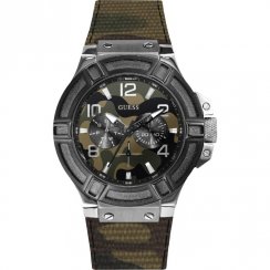 Guess Rigor multi coloured dial fabric strap Mens watch W0407G1