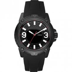 Guess Verve black dial rubber strap Mens watch W10251G1