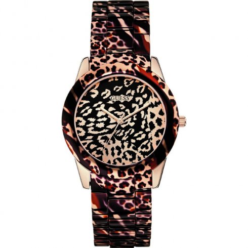 Guess Vixen multi coloured dial polycarbonate bracelet Ladies watch W0425L3