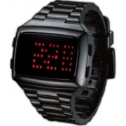 L.E.D. Digital Chronograph Black Resin Strap Watch L69-098RD-BPU