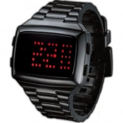 L.E.D. Digital Chronograph Black Resin Strap Watch L69-098RD-BPU
