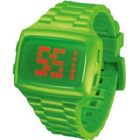 L.E.D. Digital Chronograph Green Resin Strap Watch L69-098RD-LPU