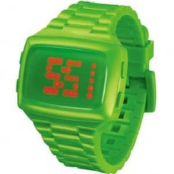 L.E.D. Digital Chronograph Green Resin Strap Watch L69-098RD-LPU
