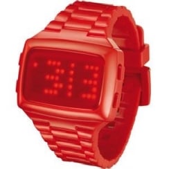 L.E.D. Digital Chronograph Red Resin Strap Watch L69-098RD-RPU