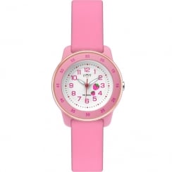 Limit Active Kids White Dial Pink Silicon Strap Girls Watch 6248
