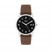 Limit Black Dial Brown Faux Leather Strap Gents Watch 5744