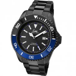 Limit Black Dial IP Black Stainless Steel Bracelet Mens Watch 5519
