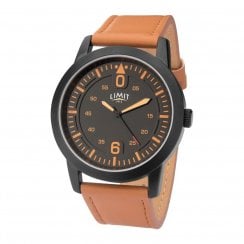 Limit Black Dial Orange Leather Strap Gents Watch 5725