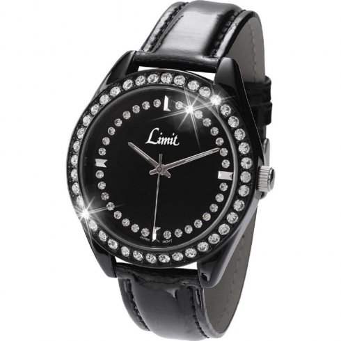 Limit black dial upper leather strap Ladies watch 6832