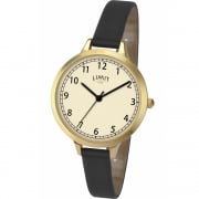 Limit Classic Cream Dial Black Strap Ladies Watch 6229