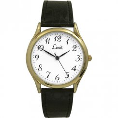 Limit Classic White Dial Black Upper Leather Strap Gents Watch 5066