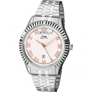 Limit Classic White Dial Chrome Expander Bracelet Gents Watch 5515