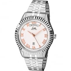 Limit Classic White Dial Chrome Expander Bracelet Gents Watch 5515