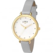 Limit Classic White Dial Grey Leather Strap Ladies Watch 6219