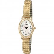 Limit Easy Reader White Dial Gold Expander Ladies Watch 6030