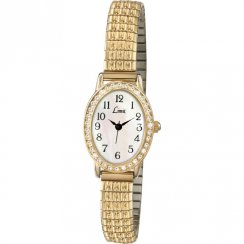 Limit Easy Reader White Dial Gold Expander Ladies Watch 6030