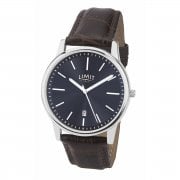 Limit Gents Navy Dial Brown Faux Leather Strap Watch 5745