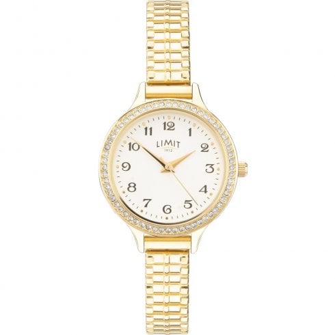 Limit Heather White Dial Gold Expander Ladies Watch 6499