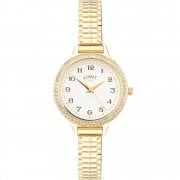 Limit Heather White Dial Gold Expander Ladies Watch 6499