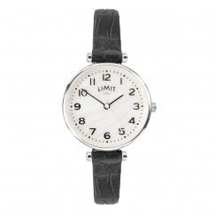 Limit Ladies Classic Mother of Pearl Dial Black Strap Ladies Watch 6493
