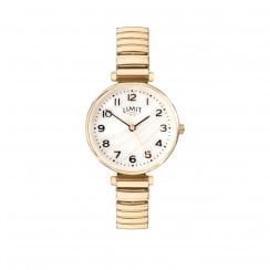 Limit Ladies Mother of Pearl Dial Gold Expander Bracelet Wristwatch 60063