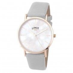 Limit Ladies Mother of Pearl Dial Rose Gold Grey Strap Watch 60049