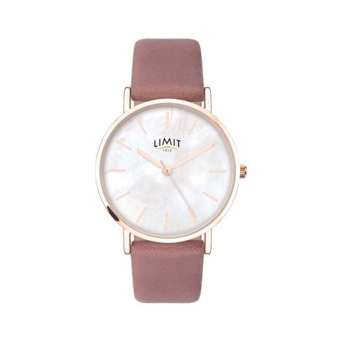 Limit Ladies Mother of Pearl Dial Rose Gold Pink Strap Watch 60048