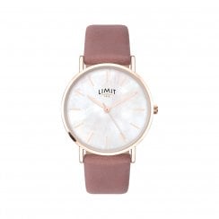 Limit Ladies Mother of Pearl Dial Rose Gold Pink Strap Watch 60048