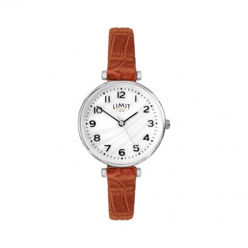 Limit Ladies Mother of Pearl Dial Tan Strap Wristwatch 60060